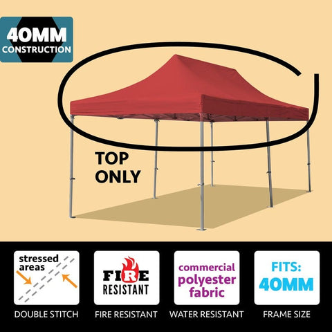 10' x 20' Oxford 40mm Speedy Tent Top - Red