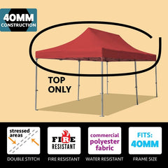 10' x 20' Oxford 40mm Speedy Tent Top - Red