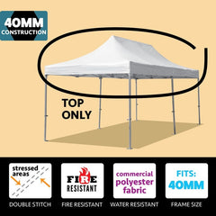10' x 20' Oxford 40mm Speedy Tent Top - White