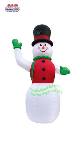 20' Air Blown Inflatable Snowman with Red Vest
