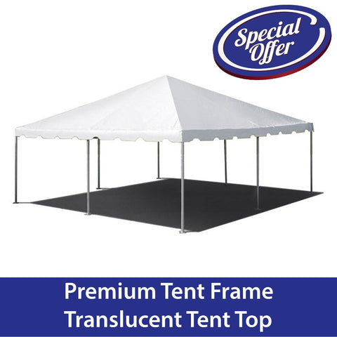 20' x 20' West Coast Frame Tent, Premium Frame Translucent Top by Party Tents