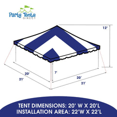 20' x 20' Weekender West Coast Frame Party Tent - Blue