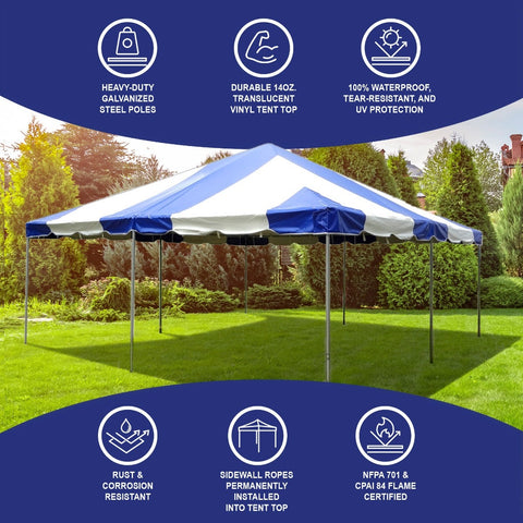 20' x 20' Weekender West Coast Frame Party Tent - Blue