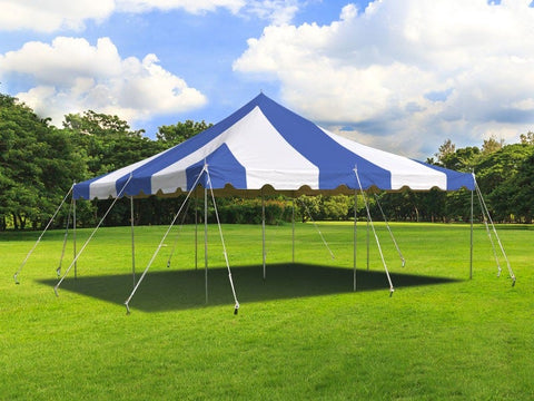 20' x 20' Weekender Standard Canopy Pole Tent - Blue & White