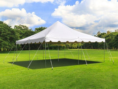 Pole Tent Party Event Package with 20' x 20' Pole Tent, 6ft Folding Tables and 30 Folding Chairs