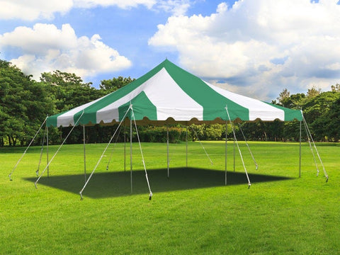 20' x 20' Weekender Standard Canopy Pole Tent - Green & White