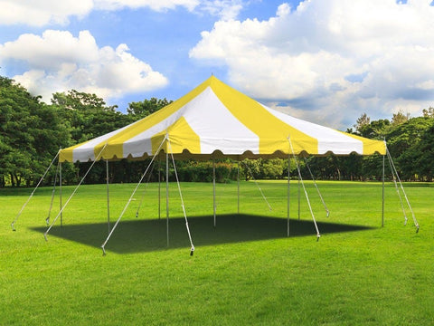 20' x 20' Weekender Standard Canopy Pole Tent - Yellow & White