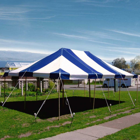 20' x 30' Premium Canopy Pole Party Tent - Blue and White