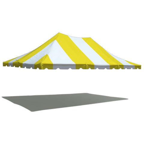20' x 30' Premium Pole Party Tent Top - Yellow and White