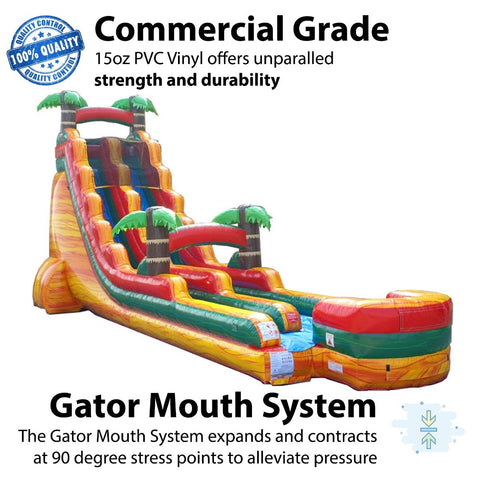 Buy Commercial 22' Tropical Fire Marble Inflatable Water Slide with Blower