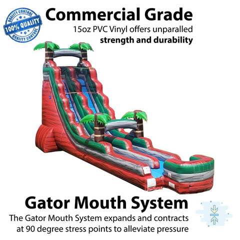 Buy Commercial 22' Tropical Red Marble Inflatable Water Slide with Blower