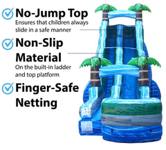 22' Tropical Blue Marble Inflatable Water Slide with Blower