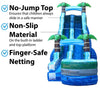 Image of Save on Commercial 22' Tropical Blue Marble Inflatable Water Slide with Blower