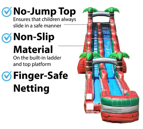 Sale on Commercial 22' Tropical Red Marble Inflatable Water Slide with Blower