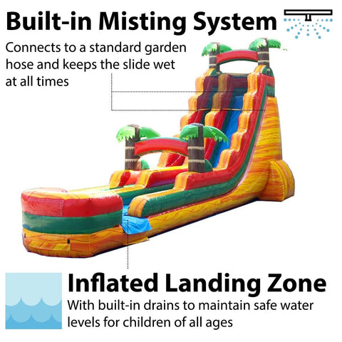 Save on Commercial 22' Tropical Fire Marble Inflatable Water Slide with Blower