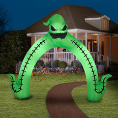 10' Jack Skellington and Oogie Boogie Archway w/ Pumpkins by Gemmy Inflatables
