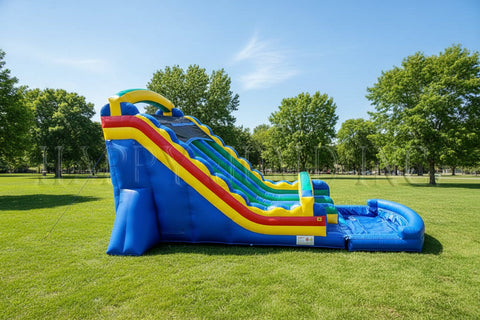 22ft Double Lane Water Slide in Primary Colors - WS4152