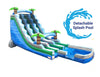 Image of 22' Tropical Marble Wave Dual Lane Inflatable Water Slide with Blower and Splash Pool