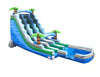 Image of 22' Tropical Marble Wave Dual Lane Inflatable Water Slide with Blower and Splash Pool
