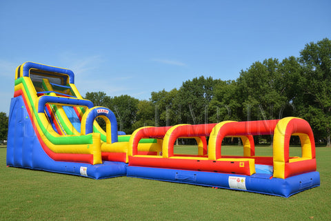 24 Foot Single lane W/ Slip and Slide | Commercial Inflatable Water Slides - WS4155