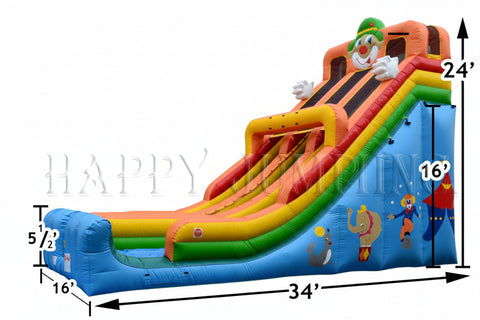 24 Foot Circus Double Lane Inflatable Slide