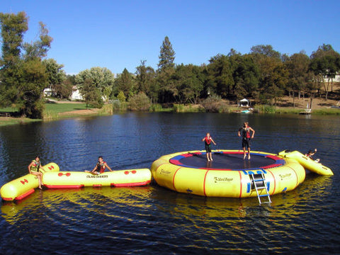 25 Foot Island Hopper Bounce N Slide Water Trampoline With T Runner Attachment