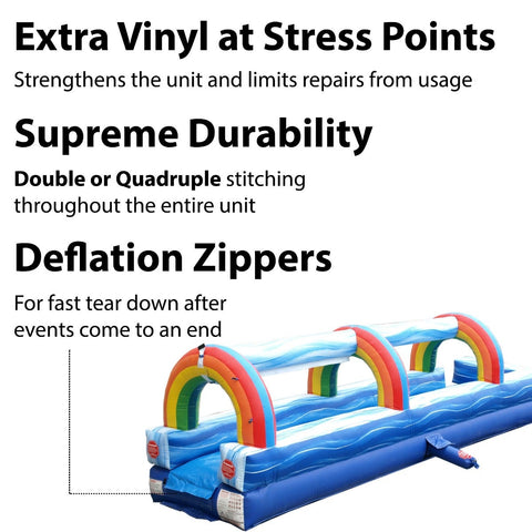 25' Blue Marble Inflatable Splash and Ride Waterslide with Blower