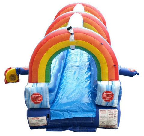 25' Blue Marble Inflatable Splash and Ride Waterslide with Blower