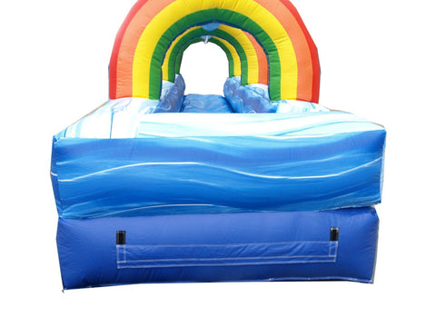25' Blue Marble Inflatable Splash and Ride Waterslide with Blower