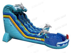 19 FT 2 Lane Dolphins Wave Water Slide ( Wet and Dry )