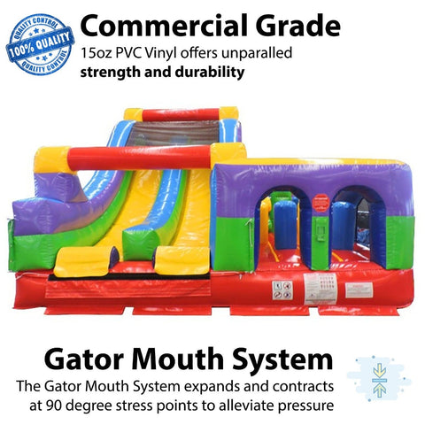 12'H Retro Radical Run Extreme Unit #4 Inflatable Obstacle Course with Blower