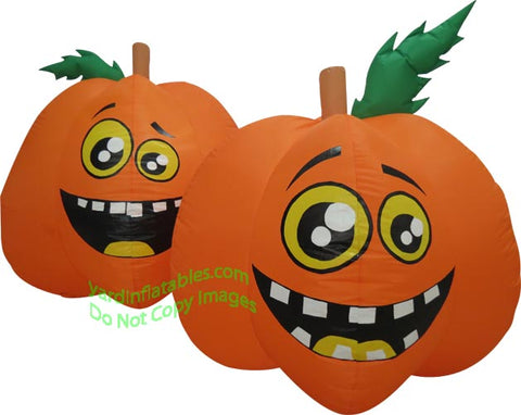 7' Air Blown Inflatable 2 Friendly Pumpkin Scene