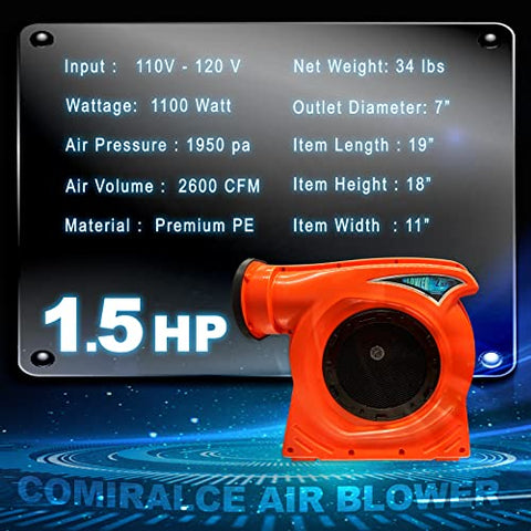 1.5HP Turbo Inflatable Bounce House Blower