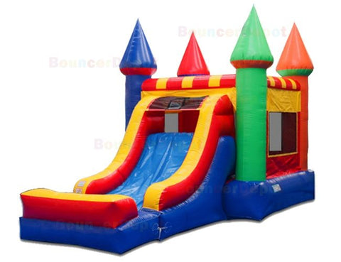 16'H Rainbow Castle Jumper Slide Moonwalk by Bouncer Depot