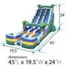 Image of 24' Tropical Marble Double Bay Inflatable Water Slide with Blower