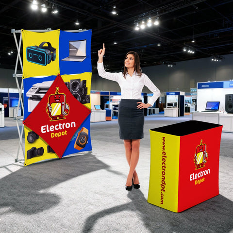 Custom GeoMetrix Pop-Up Trade Show Booth Display - (2x3 - 7 Panel)