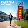 Image of Fast Tune Up Feather Flag with Checkers
