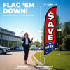Image of Save Here Feather Flag with Stars