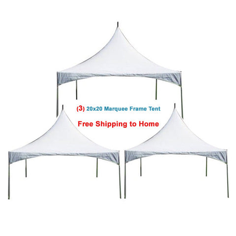 Package - (3) High Peak Frame Tents 20'x20' Free Shipping