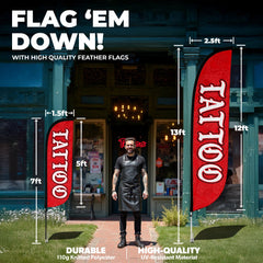 Tattoo Feather Flag - Red