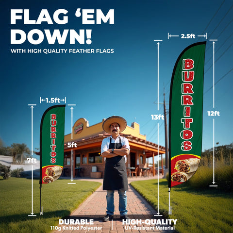 Burrito Feather Flag