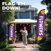 Image of Flowers Purple Feather Flag