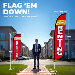 Now Renting Feather Flag
