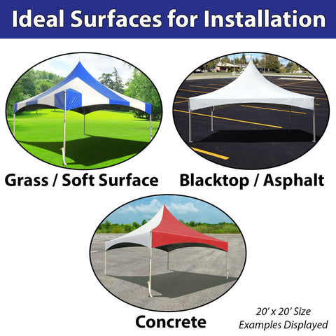 20' x 20' Premium High Peak Frame Party Tent - Red White and Blue