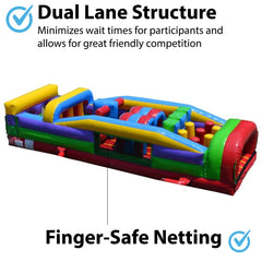 7-Element Retro Inflatable Obstacle Course with Blower