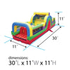 Image of Diagram showing dimensions of inflatable obstacle course measuring 30 feet long, 11 feet wide, and 11 feet tall