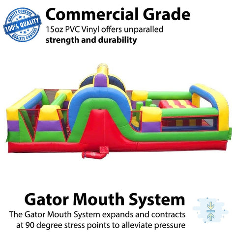 Buy Commercial Inflatable 60' Retro SUPER 2-Piece Obstacle Course