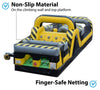 Image of Angled view of Venom inflatable obstacle course featuring non-slip climbing wall and finger-safe netting for safety