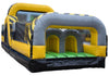 Image of Angled view of Venom inflatable obstacle course featuring twin arched tunnels and safety mesh sides