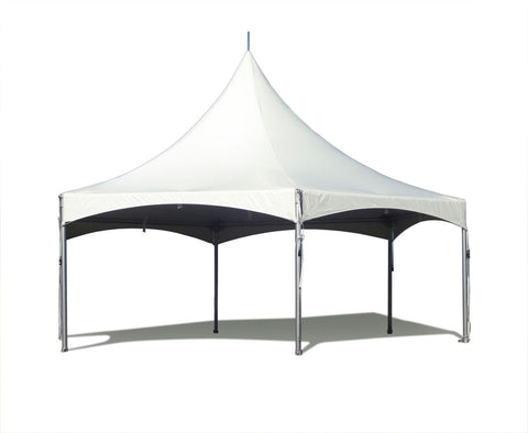 30' Premium Hexagon High Peak Frame Party Tent, White